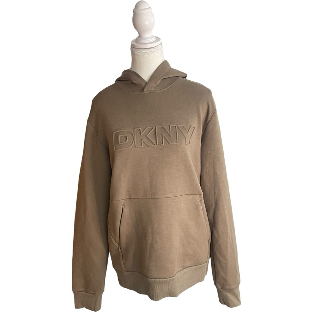 DKNY Logo Hoodie Sweatshirt Taupe